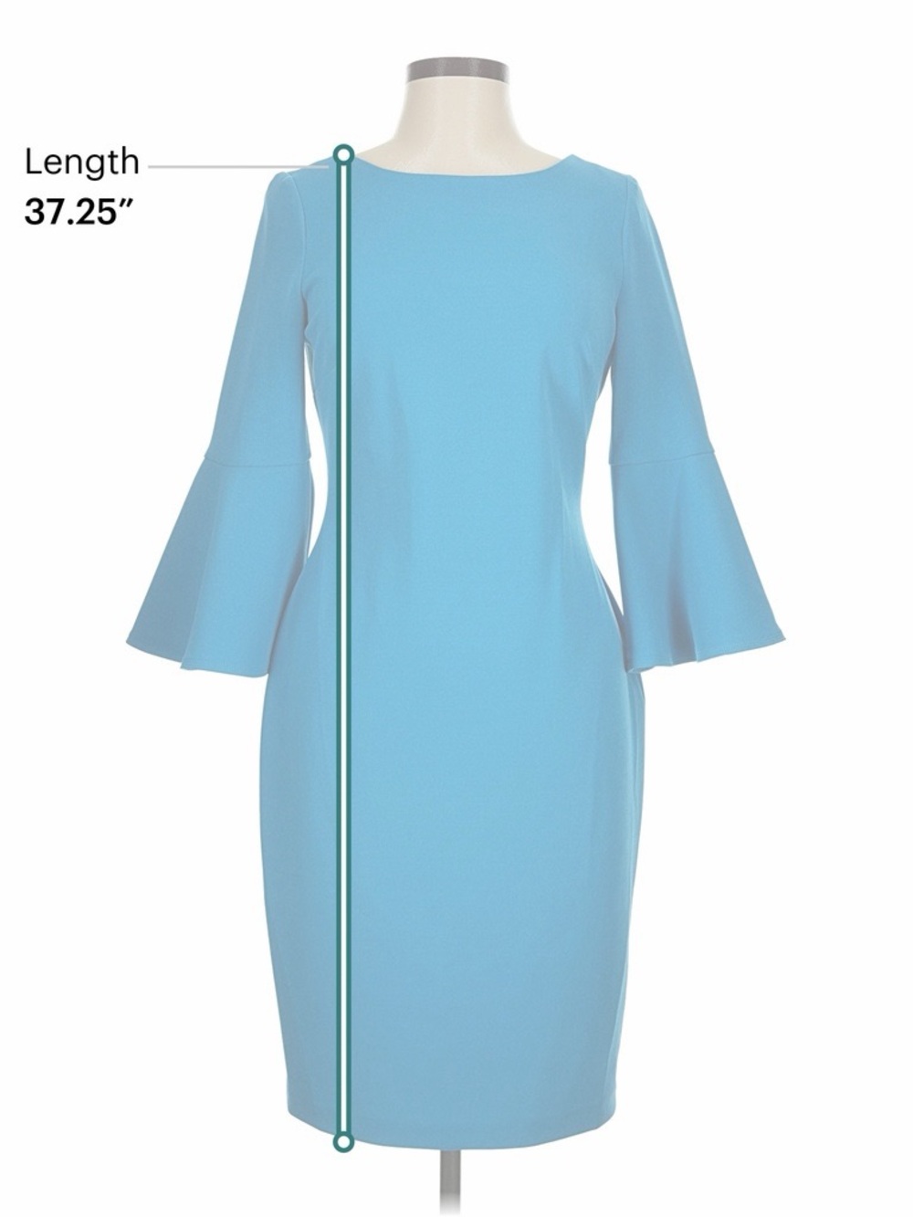 Calvin Klein Light Blue Bell-Sleeve Midi Sheath Dress size 12